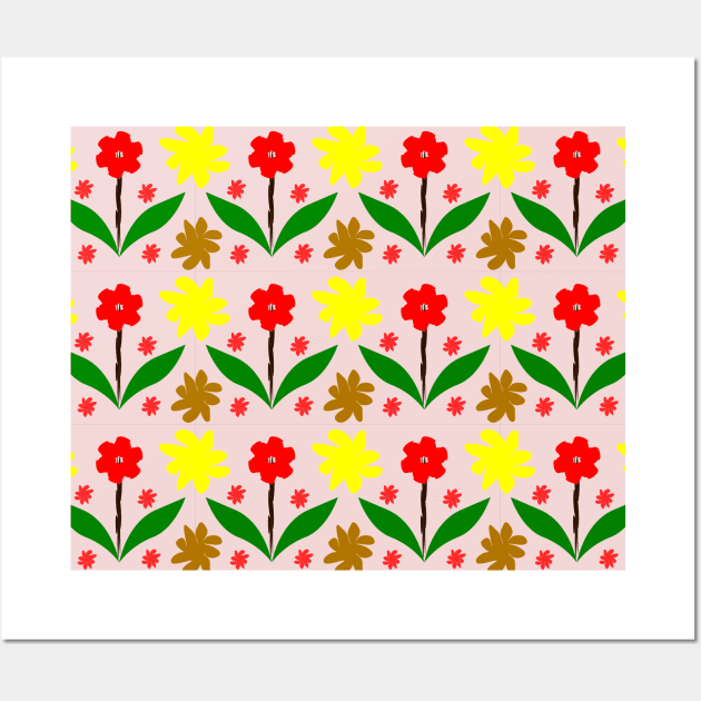 Seamless pattern of flower blooming Wall Art by Edy